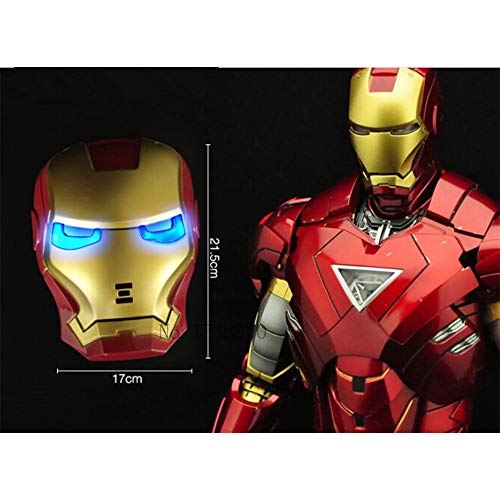 morningsilkwig 2Pcs Ironman máscara Fiesta máscara de superhéroe para Navidad Iron Man acción Traje Regalo (Rojo, S)