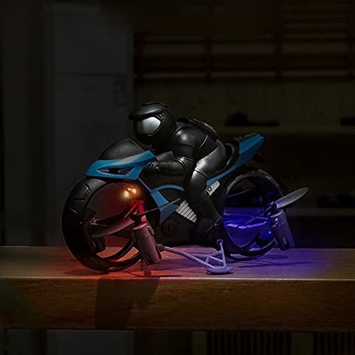 Motocicleta Voladora A Control Remoto Motocicleta Voladora RC Drone Puede Rotar 360 ° Grados Drift Eléctrico Niños Motocicleta Voladora Land Air Fly Niños 2 En 1 Mini Stunt Moto Juguetes,Red