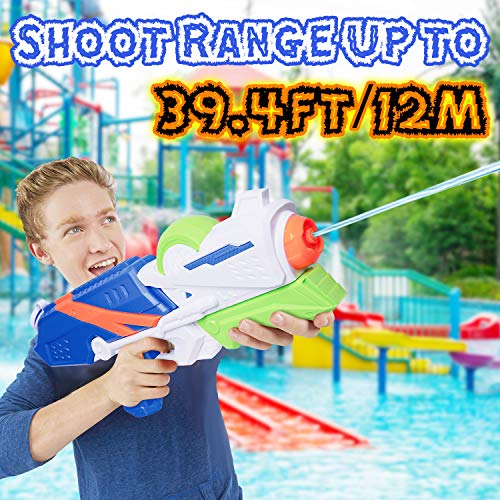 MOZOOSON Pistola de Agua Juguete de los Niños, Super Gun Water, Grande 1200ml de Agua de Largo Alcance 8-12M, Juguetes de Verano para Playa Piscina al Aire Acuáticos Partido - Niños y Adultos
