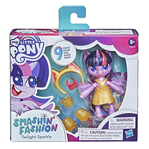 My Little Pony Smashin' Fashion-Paquete de Mariposas Twilight Sparkle (7,5 cm) con Accesorios de Moda y Sorpresa, 9 Piezas (Hasbro F1756)