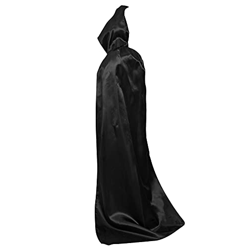 Myir JUN Largo Capa con Capucha, Unisex Adulto Niños Disfraz de Halloween Fiesta Disfraces Vampiro Traje (Negro, L)