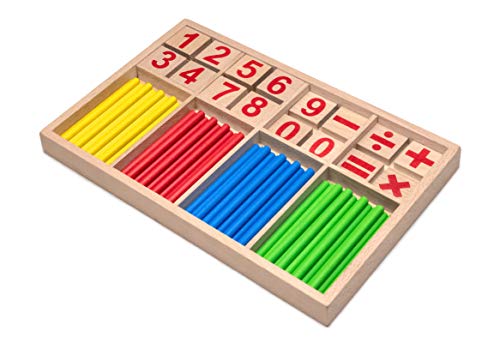 Natureich Montessori Juguete educativo de matemáticas de madera Juego de tablas de multiplicar para los números 1x1 Aprender a sumar Ayuda para hacer cálculos para niños y niñas Escuela