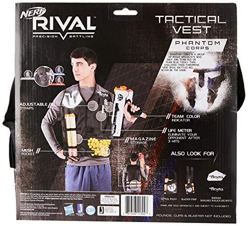 Nerf Rival Official NERF® Tactical Vest Licenced Jacket Medium Large Size - Rival Phantom Corps Tactical Vest for Nerf Guns with Adjustable Straps. Must Have Gear for Kids, Teenagers, Adults