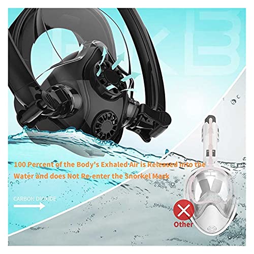 NINGXUE-MAOY Máscara de Buceo Cara Completa Anti Niebla Gafas de Ancho bajo el Agua Vista Amplia Máscara de natación de Snorkel for jóvenes Adultos (Color : White)