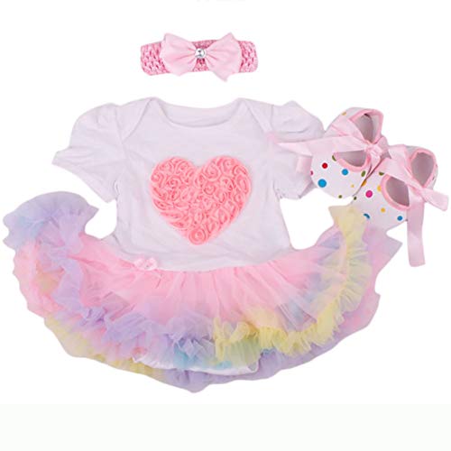 NPK 1 Juego Reemplace la Ropa Ropa de Moda 20 "- 22" Vestido de Muñecas Renacidas Recién Nacidos 3 in 1 Tutu, Diadema