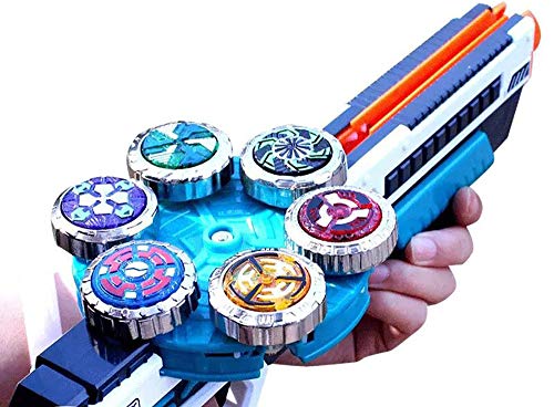 OBEST Peonzas con Lanzador Juguetes Conjunto, 6 Gyro Spinnings de Metal y Launcher de automático, Regalos o Juguetes para Niños
