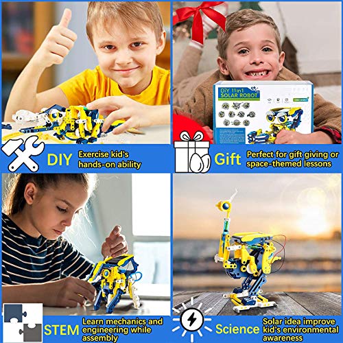 OFUN 11 en 1 Juguete Robot Solar, Robots Kit de Ciencia Divertido Juego Creativo y DIY Juguetes, Manualidades Regalos para niños de 8 a 12 años