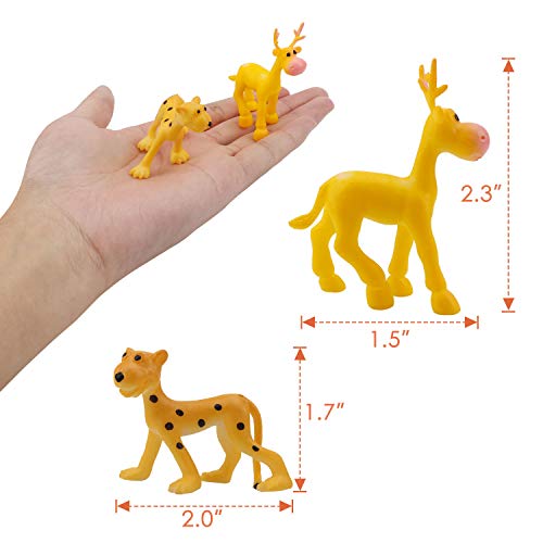 OOTSR 24Pcs Mini plástico Animales de Granja y Animales Salvajes de la Selva Juguetes Figuras para niños Aprendizaje Playset Educativo Favores de Fiesta Bolsas de llenado Regalos para niños y niñas