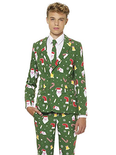 OppoSuits Men Suit Juego de Pantalones de Traje de Negocios, Santaboss, 12 para Niños