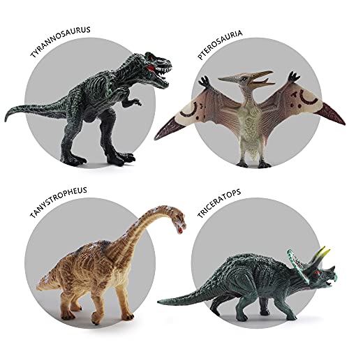 OR OR TU Juguetes de Dinosaurios Realistas para Niños Figuras de dinosaurios y criaturas prehistóricas Desmontar Huevo de Dinosaurio,Árboles,Cazadores Juego Educativo Temprano para 3 4 5 6 7 Años