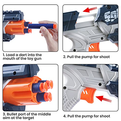OR OR TU Pistola de Juguetes para Niños Nerf Rebote Automático del Objetivo de Tiro Electrónico Efectos de Sonido y Luz,50 Dardos de Espuma,Gafas Protectoras,Regalos de Cumpleaños Niños de 6 a 12 Años