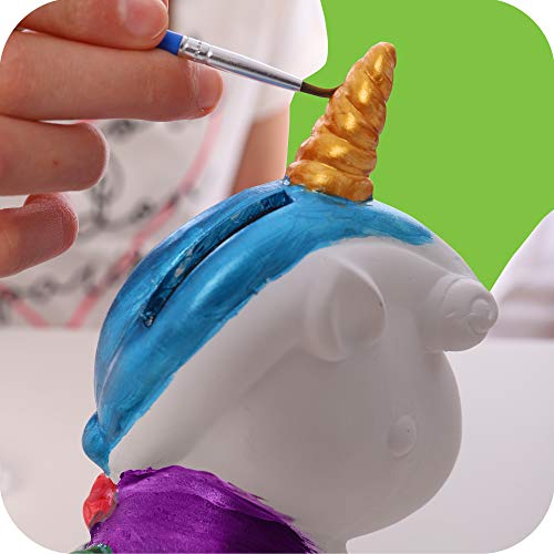 Original Stationery Regalos para Niñas- Hucha Unicornio para Pintar - Kit Pintura para Niñas y Accesorios Infantiles -Pinceles, Colores y Gemas - Regalo Niña 3 4 5 6 7 8 9 Años