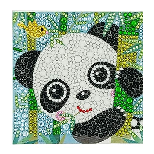 ParNarZar Fun 3D DIY Diamond Painting Niños – Brillante kit de bordado 5D con diamantes en diferentes tamaños para niños hasta 6 años – Baby Panda 15 x 15 cm