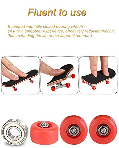 Patineta de Dedo, Actualizar Mini Diapasón Profesionales Monopatines de Juguete para Dedos Madera de Arce Ensamblaje de Bricolaje Finger Skateboard Juguete Juegos Deportivos Regalo para Niños (Negro)