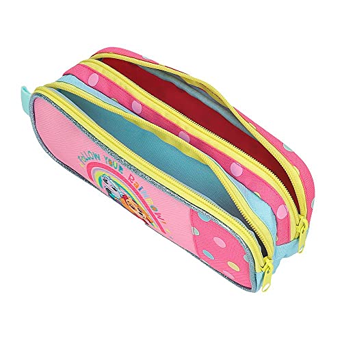 Patrulla Canina Paw Patrol Follow Your Rainbow Estuche Doble Rosa 23x9x7 cms Poliéster