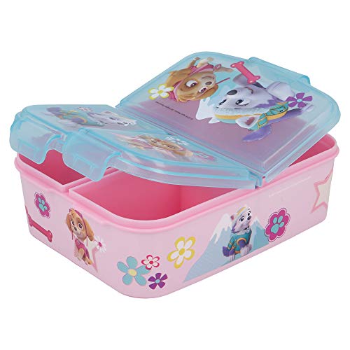 PATRULLA CANINA - SKYE EVEREST | Sandwichera con 3 compartimentos para niños - lonchera infantil - Porta merienda - Fiambrera decorada
