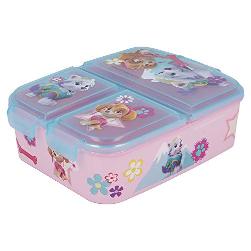 PATRULLA CANINA - SKYE EVEREST | Sandwichera con 3 compartimentos para niños - lonchera infantil - Porta merienda - Fiambrera decorada