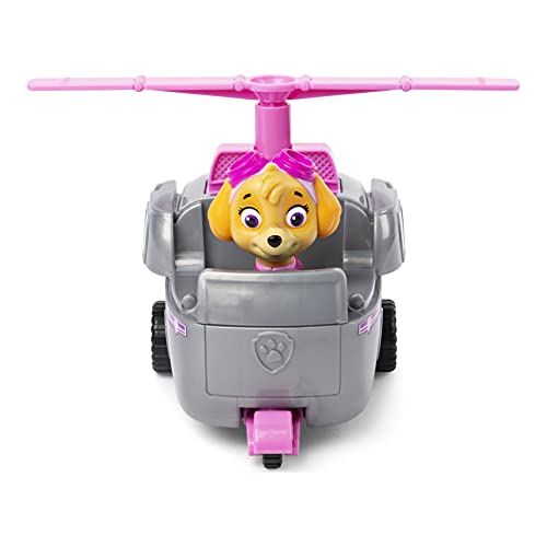 PAW PATROL Helikopter mit Skye Vehicle/Basis Fahrzeug helicóptero de la Patrulla Canina con Figura de Sky (vehículo básico), Color no se Puede aplicar. (Spin Master 6061800)