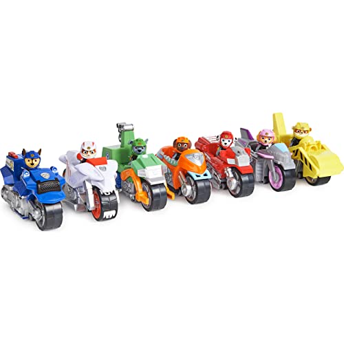 PAW PATROL, Moto Pups Wildcat’s Deluxe Pull Back Motorcycle Vehicle with Wheelie Feature and Figure Wildcat Vehículo de Motocicleta con Ruedas, Color, X-Large (Spin Master 6060433)