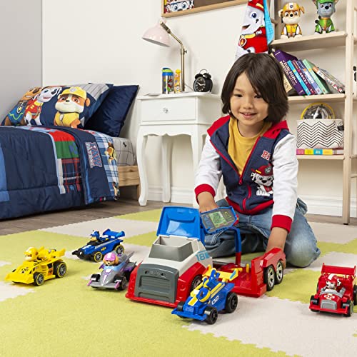 PAW PATROL Ready, Race, Rescue Mobile Pit Stop Team Vehicle with Sounds, for Kids Aged 3 Years and Over vehículo con Sonidos, para niños a Partir de 3 años, Color Gris, 0 (Spin Master 6054505)