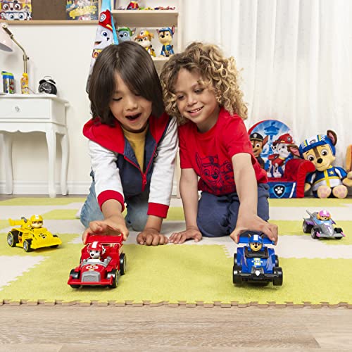 PAW PATROL Vehículo de Lujo Ready, Race, Rescue Marshall's Race and Go con Sonidos, para niños Mayores de 3 años