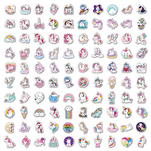 Pegatinas de unicornio de 100 unidades de pegatinas de graffiti, pegatinas de vinilo para portátil, botellas de agua, snowboard, equipaje, niños DIY, coloridas pegatinas