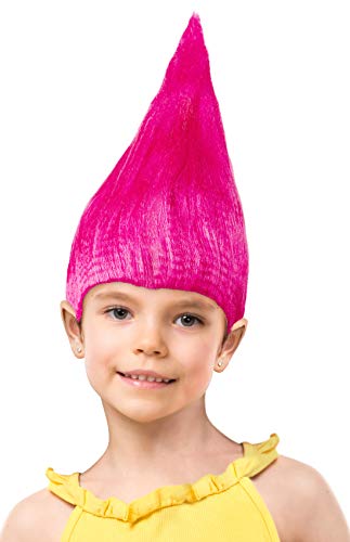 Peluca de Troll para niños y niñas en rosa, turquesa y verde como complemento para el disfraz de Trolls para el carnaval y las fiestas de disfraces