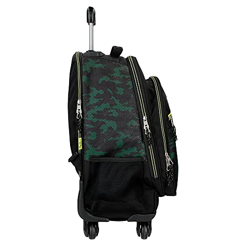 Pepe Jeans Milton Mochila 4 Ruedas Negro 33x44x21 cms Poliéster 30,49L