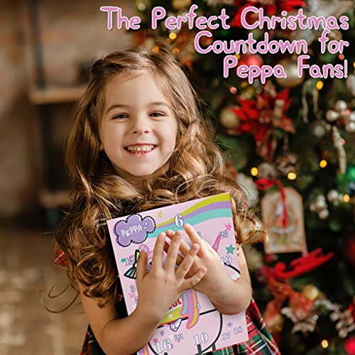 Peppa Pig Calendario Adviento 2021, Calendarios de Adviento de Juguete con 24 Accesorios Pelo Niña y Joyas, Regalos de Navidad Para Niñas