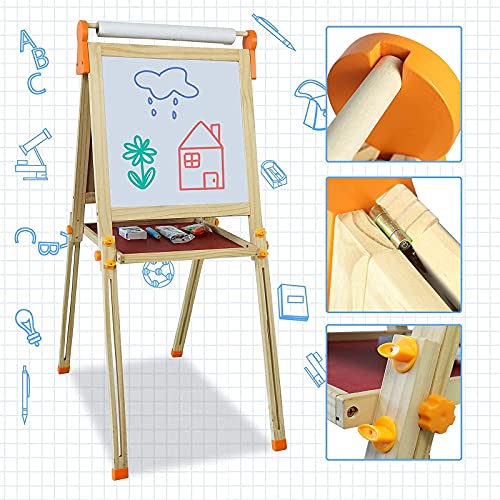 Pizarra Infantil Caballete Pintura para Niños 3 EN 1 Pizarra Magnética Ajustable Juegos con Tarjetas Magnéticas y Bolígrafos Juegos Educativos Halloween Navidad Regalos para Niños Niñas 3 4 5 6 7 Años