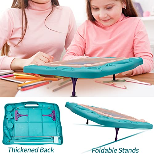 Pizarra Magnética Infantil ,Automoness 43x32cm Almohadilla Borrable de Escritura y Dibujo con 2 Sellos y 1 Plumas,Juguetes Educativos para Niños (Rosa)