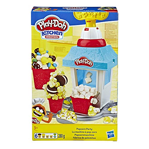 Play-Doh-Cocina de Pizza, Multicolor, Talla Única Hasbro E4576EU4 , Color/Modelo Surtido + Fábrica De Palomitas (Hasbro E5110EU4) , Color/Modelo Surtido
