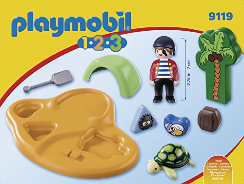 PLAYMOBIL 1.2.3-9119 Isla Pirata, Multicolor, única (9119)
