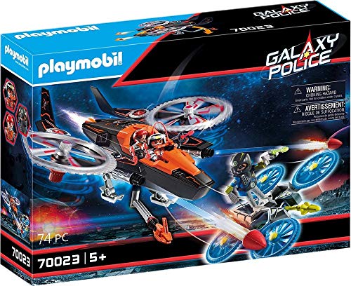 PLAYMOBIL- Galaxy Police Piratas Galácticos Helicóptero, A Partir de 5 Años, Multicolor (70023)