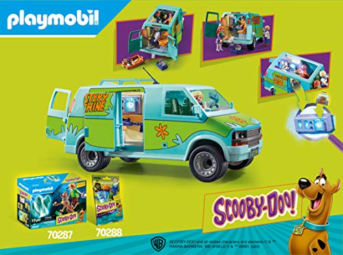 Playmobil Scooby-Doo La Máquina del Misterio con Efectos De Luz, A Partir De 4 Años (70286) + Scooby-Doo! 70363 Cena con Shaggy, A Partir De 5 Años