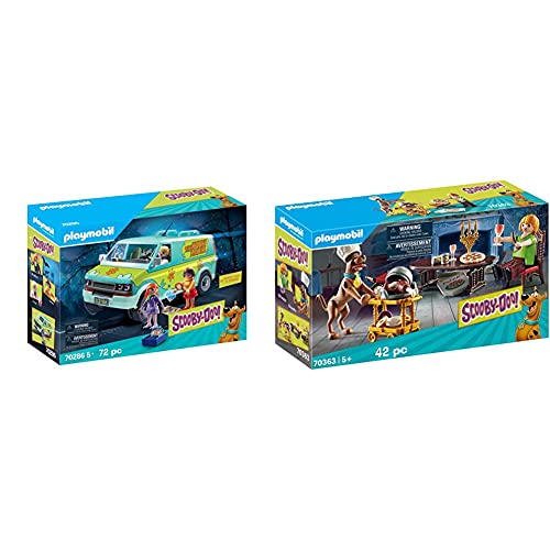 Playmobil Scooby-Doo La Máquina del Misterio con Efectos De Luz, A Partir De 4 Años (70286) + Scooby-Doo! 70363 Cena con Shaggy, A Partir De 5 Años