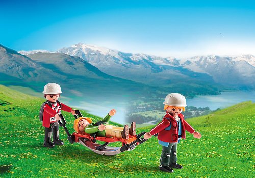 Playmobil Vida en la Montaña - Equipo de Rescate de montaña con Camilla, Playsets de Figuras de Juguete, 20 x 5 x 15 cm, (5430)