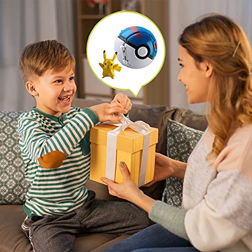 Poké Bolas Pokéball, Figuritas Ball, Ball figuritas Poké Bolas Pokéball, Poké Bolas, Bola con Figuras Pokemon Toys para niños (Pikachu A)