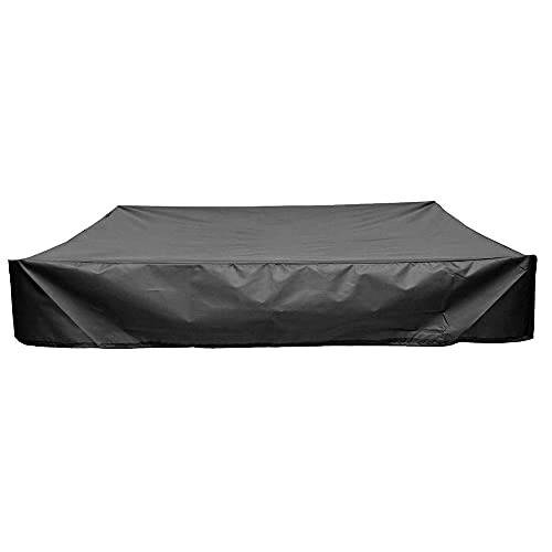 Polvo Protección Arenero Cover Waterproof con Cordón Arenero Funda Impermeable Arenero Cobertor de Piscina, Arenero Fundas Cuadrado Tela Oxford Tapa (Black,200x200cm)