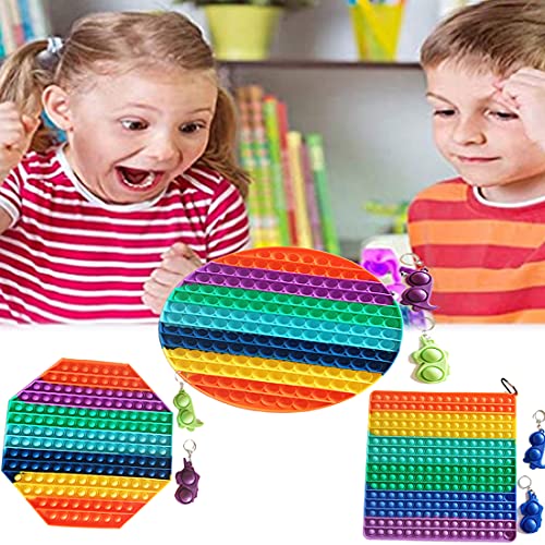 Pop it Fidget Toy pack Gigante Push Bubble Grande Pop Juguetes Big 30Cm 256 Antiestrés Sensorial Juego Explotar Burbujas Autismo Ansiedad Toys Niños Necesidades Especiales Arcoíris Cuadrado Game