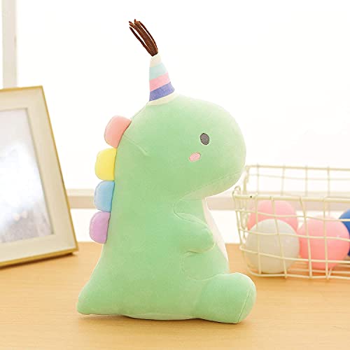 Poywuo Juguete de Felpa de Dinosaurio Mullido Muñeco de Dinosaurio de Peluche de Animal de Dibujos Animados Lindo Figura de Peluche Decoración Colección Regalo Niño Niña(Verde)