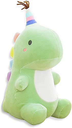 Poywuo Juguete de Felpa de Dinosaurio Mullido Muñeco de Dinosaurio de Peluche de Animal de Dibujos Animados Lindo Figura de Peluche Decoración Colección Regalo Niño Niña(Verde)