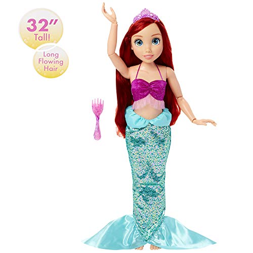 Princesas Disney, Muñeca Ariel, tu Amiga de Juego, tamaño Especial (80 cm) articulada y con Accesorios