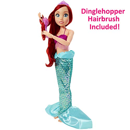 Princesas Disney, Muñeca Ariel, tu Amiga de Juego, tamaño Especial (80 cm) articulada y con Accesorios