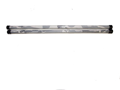 Pro Flower Stick Camo Set - Ultra-Grip Silicona Flowerstick & Palos de Mano! Calidad Suprema, Eje de Fibra de Vidrio, Empuñadura de Silicona, Borlas de Ante, Correa de fijación. (Blanco)