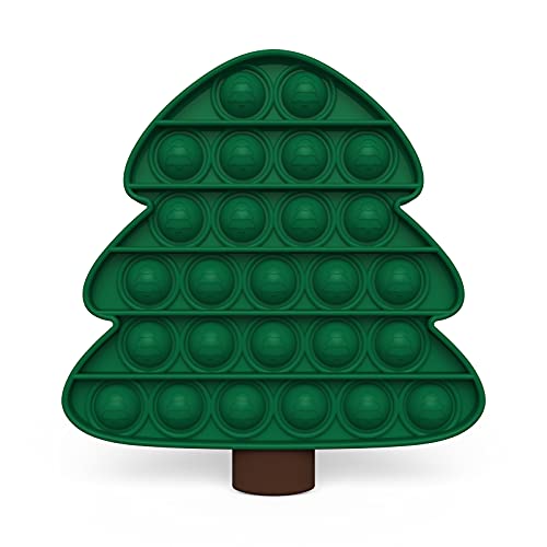 Push Bubble Pop Fidget It Sensory Toy Autismo Necesidades Especiales Alivio del Estrés Alivio de la Ansiedad Juguete de Silicona para Niños Adultos (Árbol de Navidad+Hombre de Pan de Jengibre)