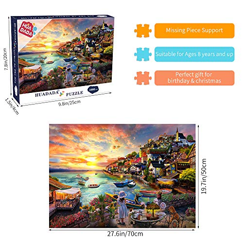 Puzle de 1000 piezas, puzzle para adultos, impossible rompecabezas, colorido juego de habilidad para toda la familia, puzzle para adultos, niña en el mar