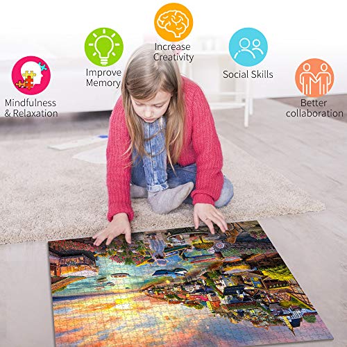 Puzle de 1000 piezas, puzzle para adultos, impossible rompecabezas, colorido juego de habilidad para toda la familia, puzzle para adultos, niña en el mar