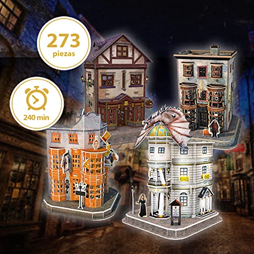 Puzzle 3D Harry Potter - Set del Callejón Diagón, Puzzles 3D, Maquetas para Construir Adultos, Regalo para Niños, Regalos Divertidos, Decoracion Habitacion, 273 Piezas