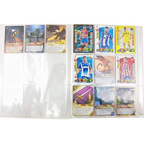QILZO® Álbum de Fundas para cartas 30 páginas Álbum de Cartas Colección Álbum Collection (270 cuadrículas para Cartas), Género Neutro, Transparente, Cromos (801972) (30 cm)